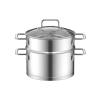 Bộ nồi Inox Elmich Basic gold EL-2464 size 16,20,24cm xửng hấp 3 tầng 24cm, chảo 26cm